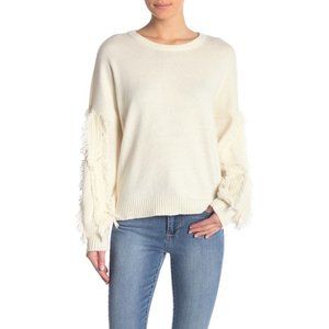 NWT Womens Size Large Nordstrom 1.State Fringe Long Sleeve Sweater NEW